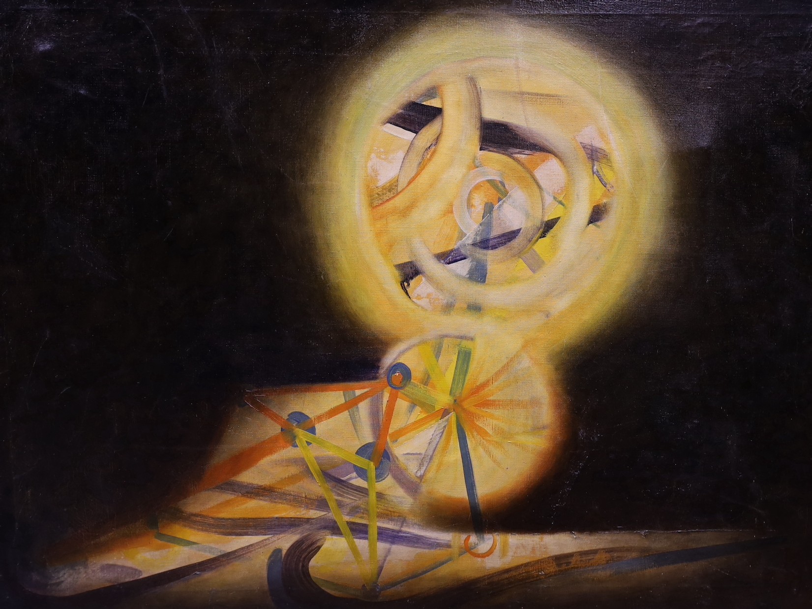 Robin Baring (b.1931), oil on canvas, The Golden Spheres, signed and dated 1966, Crane Kalman Gallery label verso, 67 x 91 cm